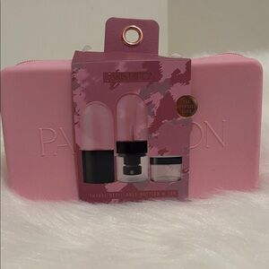 Paris Hilton Travel Case with Refillable Bottles & Jar